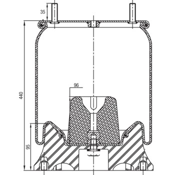 Air Spring Assembly - Meritor FL9000M Flexair OverSlung / Truck